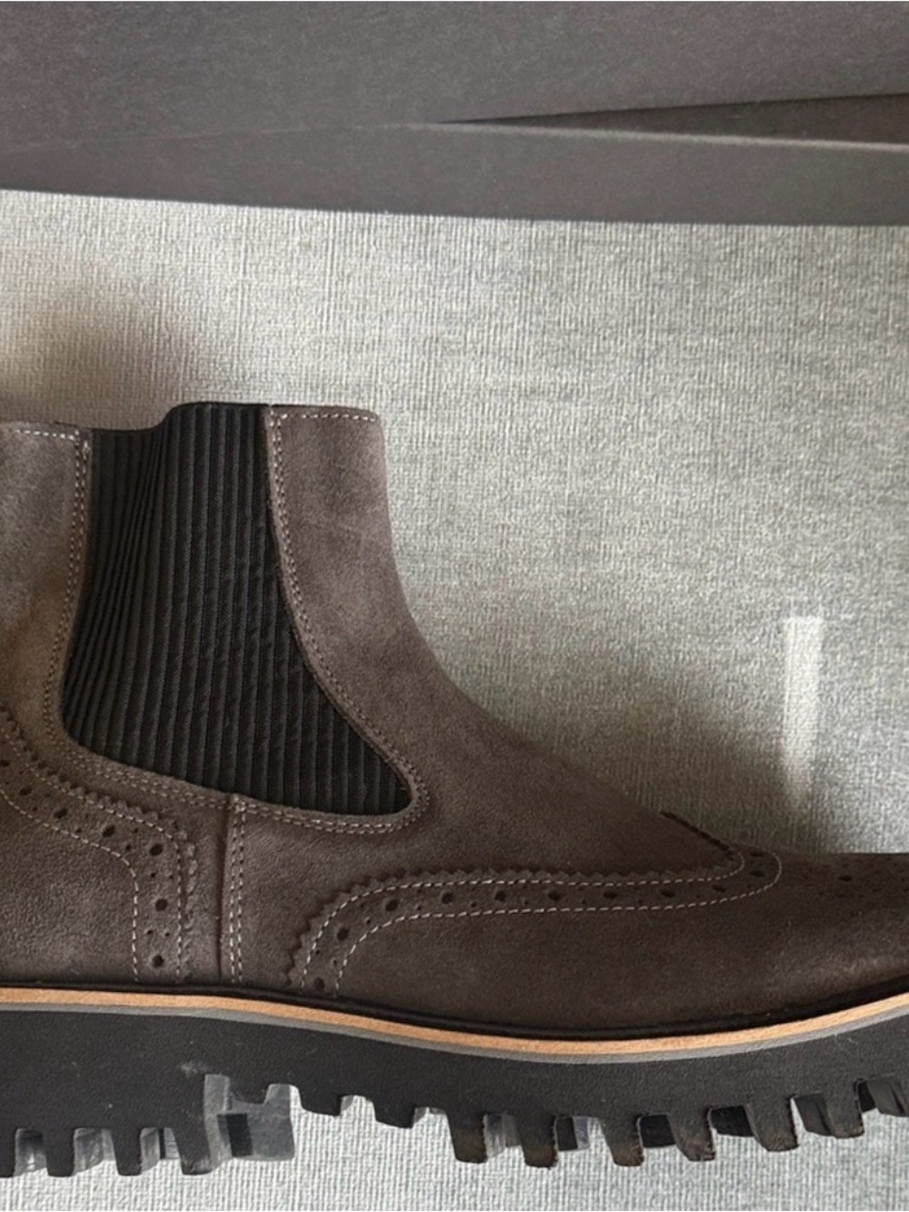 Karl Lagerfeld Dark Brown Suede Chukka Boots with Lug Sole